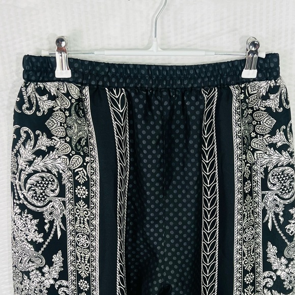 Bar III bandanna Style Casual Palazzo Pants Black And White Size medium Lined - Picture 11 of 13